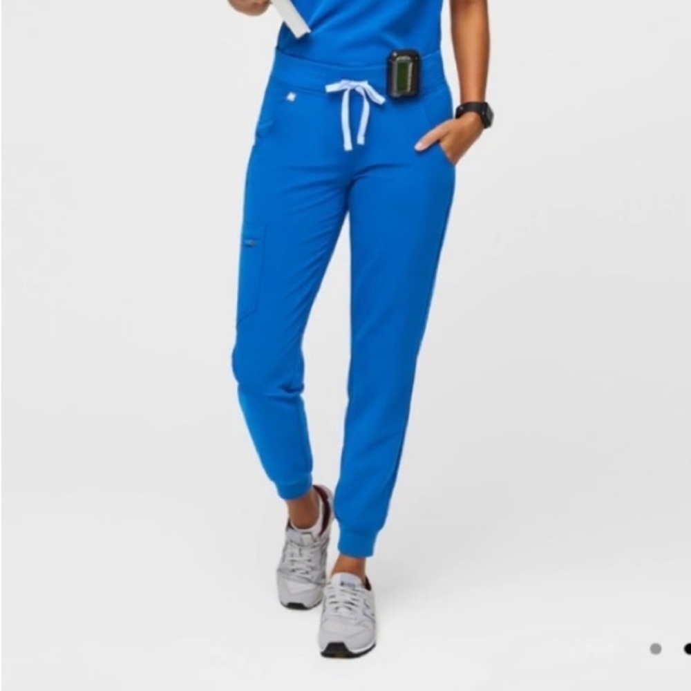 Figs Zamora blue joggers scrubs pants drawstring waist 41839
